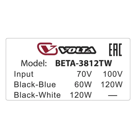 Купить VOLTA BETA-3812T по выгодной цене в Москве